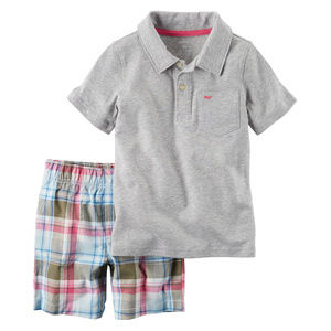 Carters Polo Shirt & Short Set Baby Boy Clothes